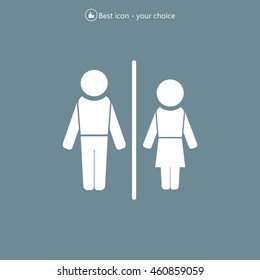 Man and lady toilet sign
