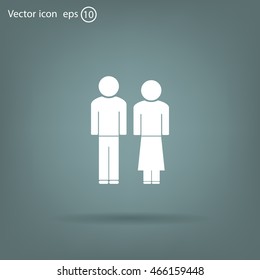 Man and lady toilet sign