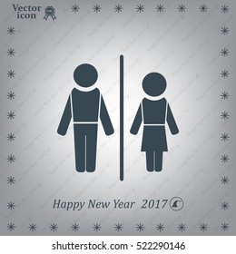 Man and lady toilet sign