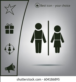 Man and lady toilet sign