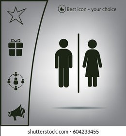 Man and lady toilet sign