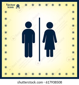 Man and lady toilet sign