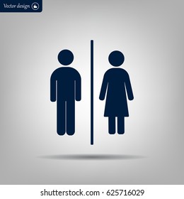 Man and lady toilet sign