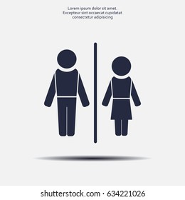 Man and lady toilet sign