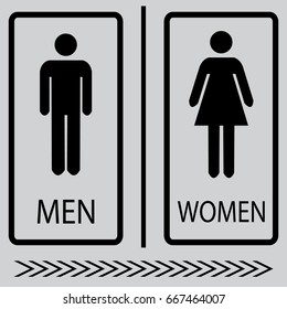 Man Lady Toilet Sign Stock Vector (Royalty Free) 667464007