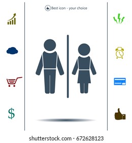 Man and lady toilet sign
