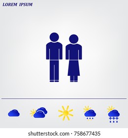 Man and lady toilet sign