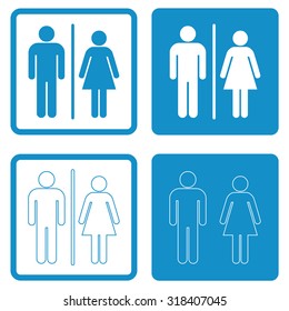 A man and a lady toilet sign . People icon . Vector illustration