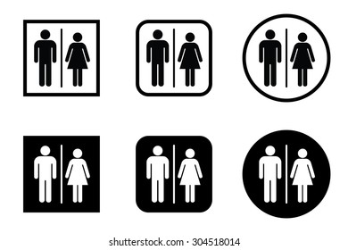 A man and a lady toilet sign set