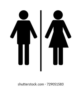 Man and lady. toilet sign symbol in simple design on white background. vector illustration.