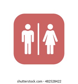 Man and lady toilet sign,vector. Flat design.