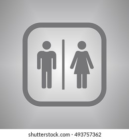 Man and lady toilet sign,vector. Flat design.