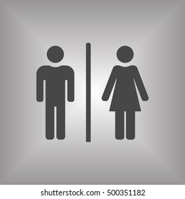 Man Lady Toilet Signvector Flat Design Stock Vector (royalty Free 