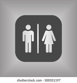 Man and lady toilet sign,vector. Flat design.