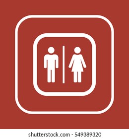Man and lady toilet sign,vector. Flat design.