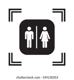 Man and lady toilet sign,vector. Flat design.