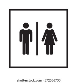 Man and lady toilet sign,vector. Flat design.