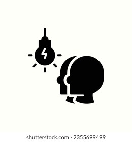 man, lamp, brain icon , isolated icon in light background, perfect for website, blog, logo, graphic design, social media, UI, mobile app