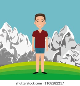 man in the landscape character