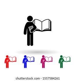 man with language degree multi color icon. Simple glyph, flat vector of student degree icons for ui and ux, website or mobile application