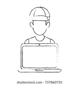 man with laptop avatar