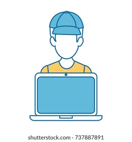 man with laptop avatar