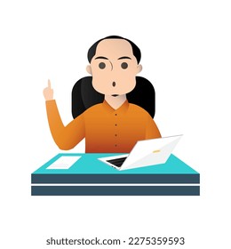 Man with laptop ,design, element and vector 