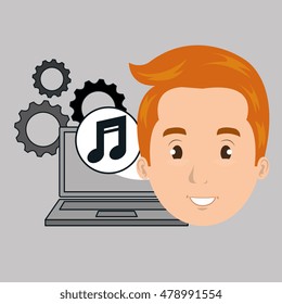 man laptop gears
