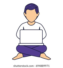 man with laptop icon