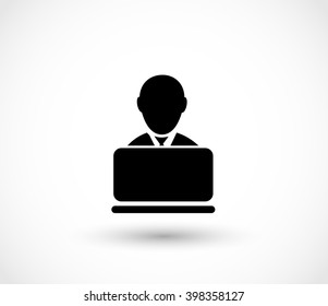 Man With Laptop Icon Vector