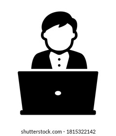 Symbol für Mann und Notebook oder Notebook