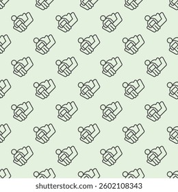 Man with laptop on sofa line seamless pattern, remote work theme. Vector graphics. Person sitting on couch with computer sign with background, repeat line icon