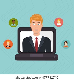 man laptop relation persons