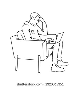 Person Casually Sitting On Chair Side View Stock Illustrations