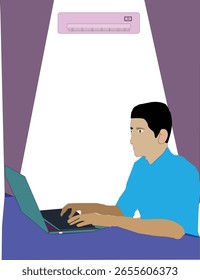 Un hombre con el Vector del ordenador portátil