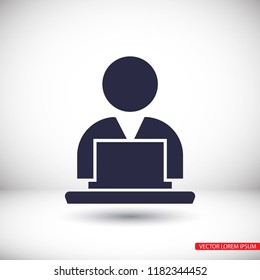 man laptop vector icon