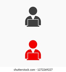 man laptop vector icon
