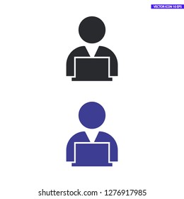man laptop vector icon