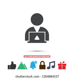 man laptop vector icon