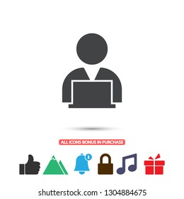 man laptop vector icon