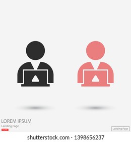 man laptop vector icon. lorem ipsum 10 EPS Design