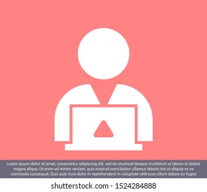 man laptop vector icon. lorem ipsum 10 EPS Design