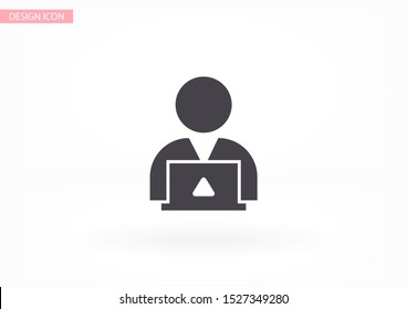 man laptop vector icon. lorem ipsum 10 EPS Design