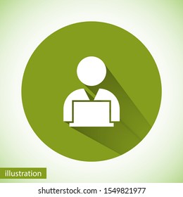 man laptop vector icon. lorem ipsum 10 EPS Design