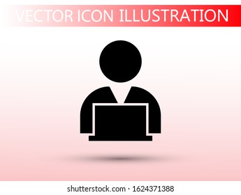 man laptop vector icon. lorem ipsum 10 EPS Design