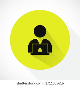 Mann Laptop Vektorillustration Symbol. lorem ipsum 10 EPS Design