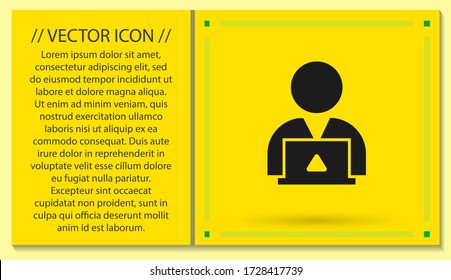man laptop vector icon. lorem ipsum 10 EPS Design