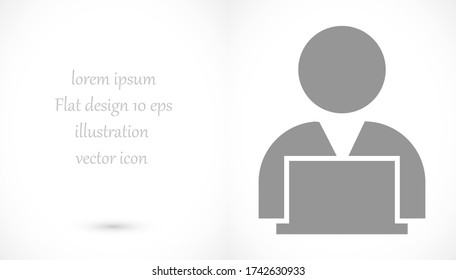 man laptop vector icon. lorem ipsum 10 EPS Design