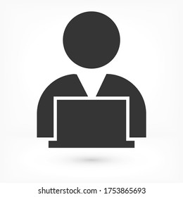 man laptop vector icon. lorem ipsum 10 EPS Design