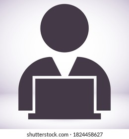 man laptop vector icon. lorem ipsum 10 EPS Design